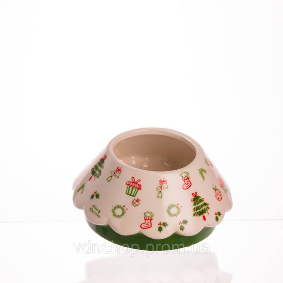 Конфетниця новорічна порцелянова Ялинка Ø15 (см) CR-1-21 | Зображення 1