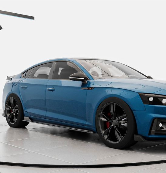 Бокові пороги 2016-2020 V1 (для Sportback, Карбон) для Ауди A5 рр | Зображення 2