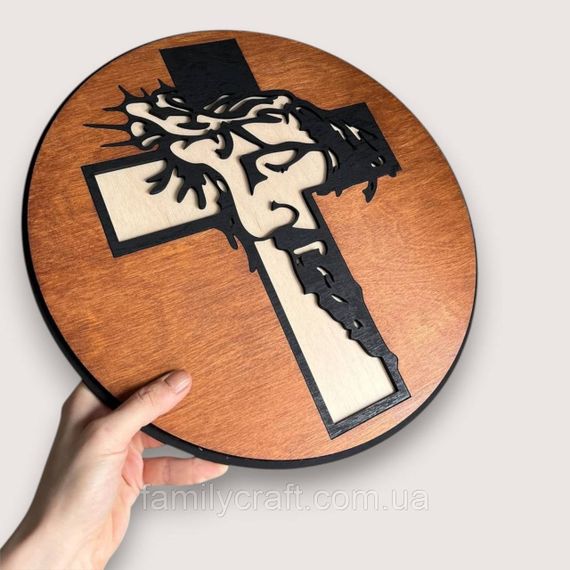 Настінне панно Ісус з фанери 35 см – християнський декор на стіну, лазерна різка, релігійна картина | Зображення 4