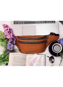 Поясна сумка бананка шкіряна Sambag Tirso BTS натуральна руда шкіра 30.5 х 14 см (81333121w)