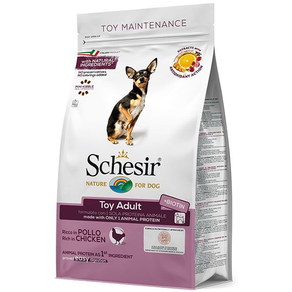 Корм Schesir Dog Toy Adult сухий з куркою для собак мініатюрних порід 2 кг