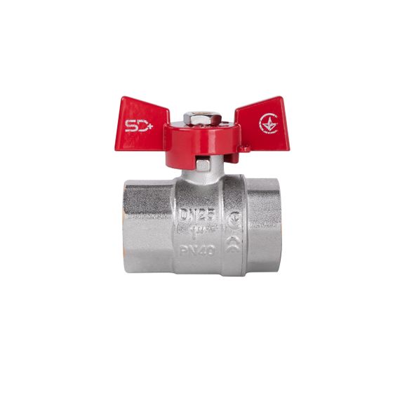 Кран кульовий SD Plus 1" ВР для води (метелик) SD602NW25PN40 | Зображення 1