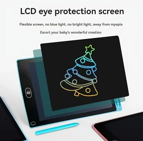 8.5 дюйма кольоровий РК-планшет для письма, дитячий блокнот для малювання графіті, планшет для малювання. Синій | Зображення 2