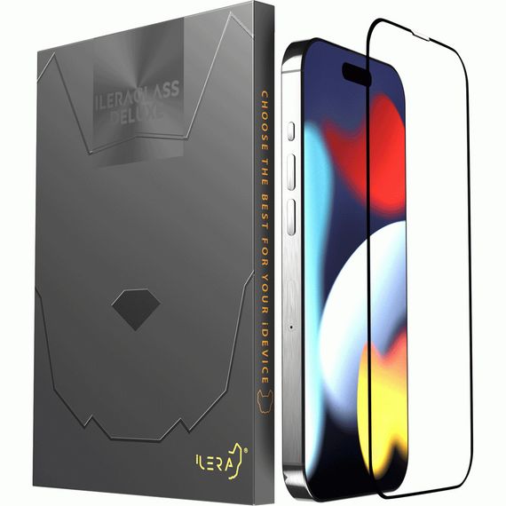 Захисне скло для телефону iLera DeLuxe Full Cover Glass для Apple iPhone 15 Plus (iLFCDL15Ps)