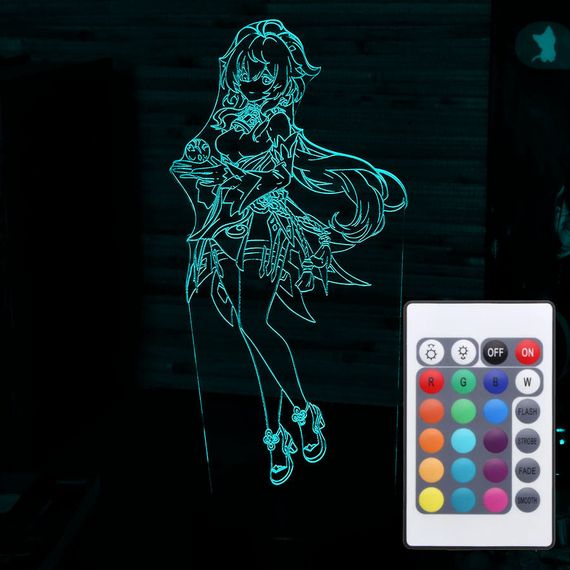 Акриловый светильник-ночник с пультом 16 цветов Гань Юй (Ganyu) tty-n000658