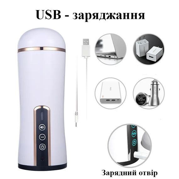 Чоловічий мастурбатор з вібрацією та звуком (червоний, USB) | Зображення 3
