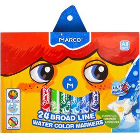 Маркери Super Washable Jumbo 24 кольори, 1632-24CB Marco, в коробці (6951572914964)