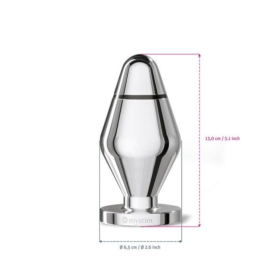 Металева анальна пробка Mystim Big John для електростимулятора, діаметр 6,5 см | Зображення 3