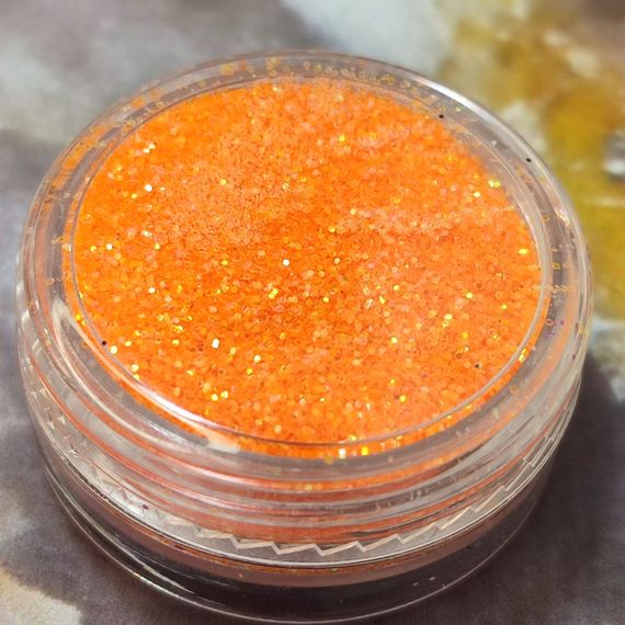 Помаранчевий дрібний глітер для декору нігтів (повна баночка)