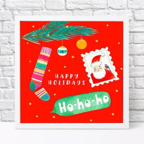 Постер в рамке Happy holidays 30x30 см (WKMT_22NG017_WH)