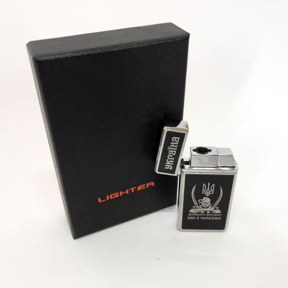 Зажигалка газовая в подарочной коробке Доброго вечора! Ми з України! (Острое пламя) HL-489. CR-752 Цвет: | Зображення 5