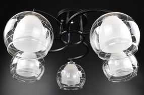 Люстра стельова на 5 лампочок 26944 Чорний 27х52х52 см.