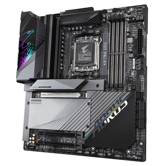 Материнская плата GIGABYTE X670E AORUS MASTER sAM5 X670 4xDDR5 M.2 HDMI DP Wi-Fi BT mATX X670E_AORUS_MASTER | Зображення 2