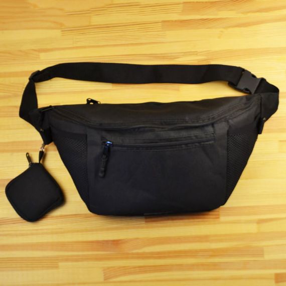 Чоловіча сумка бананка поясна, Зручна чорна бананка, Бананка для хлопців Сумка чорна LZ-66 | Зображення 2