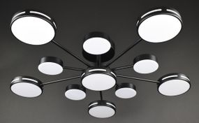 Люстра світлодіодна стельова LED світильник для квартири на стелю лед 27933 Чорний 19х88х88 см.