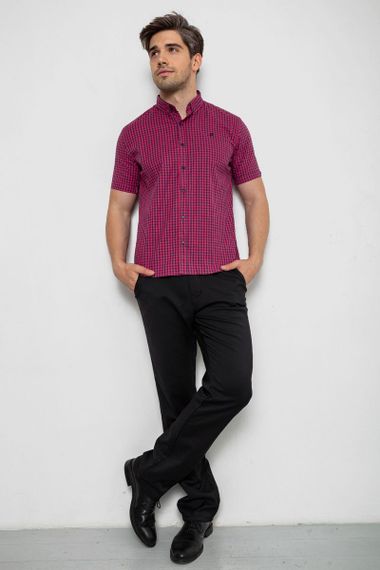 Рубашка мужская в клеточку  -уценка, цвет розовый, 214R826-U-3 | Зображення 1