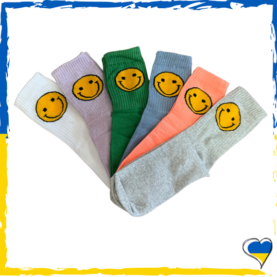 Носки с интересными принтами Смайлики (набор 6 шт) 36-40