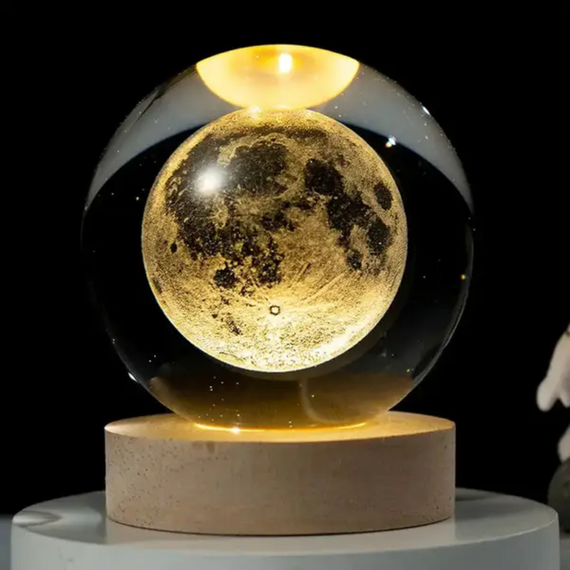 Світлодіодний нічник кришталева куля декоративний 3D-Dнічник "Планета Земля" з led-підсвіткою від USB планета  знижка