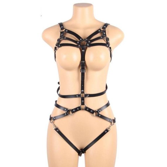 Набір портупея + гартери Star Night Harnas Van Kunstleer, чорний sexstyle | Зображення 8