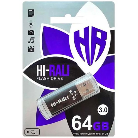 Флеш-накопитель Hi-Rali Rocket Series USB 3.0 — 64GB Черный | Зображення 1