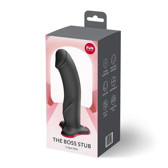 Фалоімітатор Fun Factory THE BOSS STUB Black, реалістична текстура, довжина 17,9 см, діаметр 4,1см Sex Aura | Зображення 4