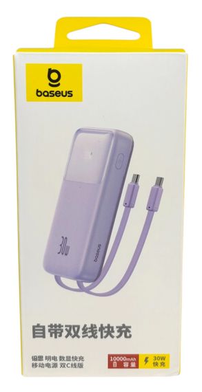 Power Bank 10000 mAh 30 W BASEUS реальна ємність з кабелями зовнішній акумулятор павербанк | Зображення 7