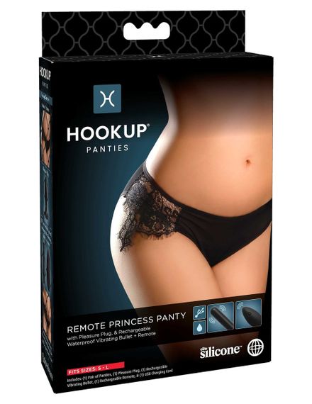 Вібратор в трусики Pipedream Hookup Panties Remote Princess зі знімною віброкулею, чорний, S-L Sex Aura | Зображення 5