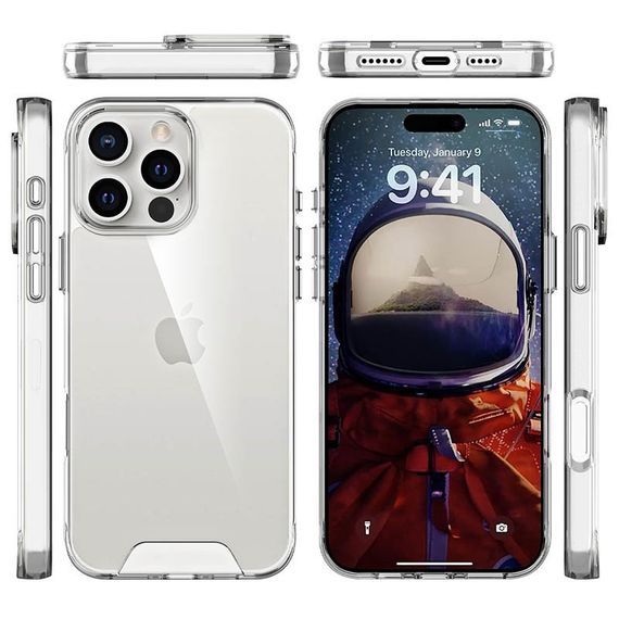 Чехол TPU Space Case transparent для Apple iPhone 16 Pro (6.3") Прозрачный | Зображення 2