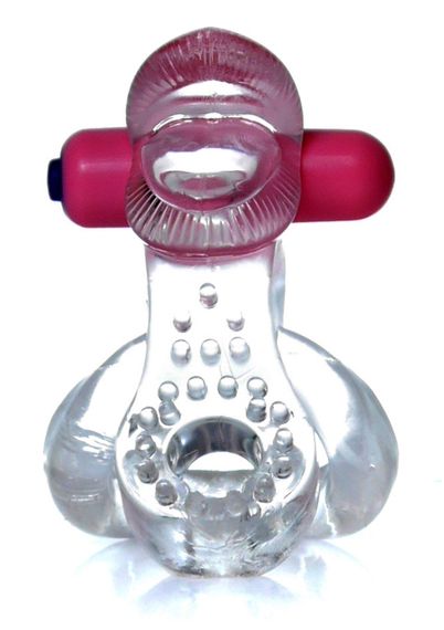 Ерекційне вібро кільце BOSS - Tongue Vibro Cock Ring Clear, BS6700051 Sex Aura | Зображення 2