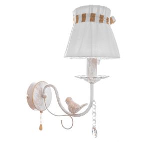 Бра настенное накладное прованс с абажуром BKL-660W/1 E14 WH/G