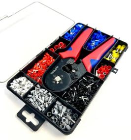 Кримпер 4 кулачки (HSC8-4A) / кліщі обтискні + набір наконечників - 1200 шт