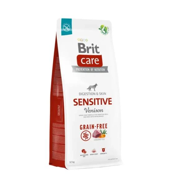 Сухий корм для собак з чутливим травленням Brit Care Dog Grain-free Sensitive беззерновий оленина 12 кг