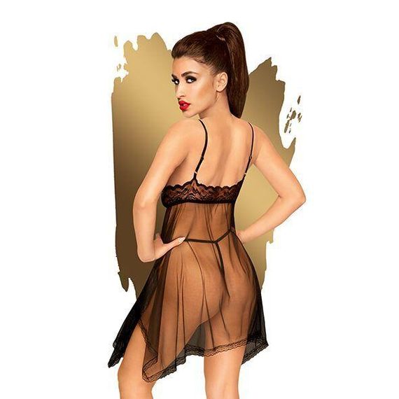 Бебі-дол з ажурним бралетом та асиметричним подолом Penthouse - Naughty Doll Black M/L sexstyle | Зображення 1