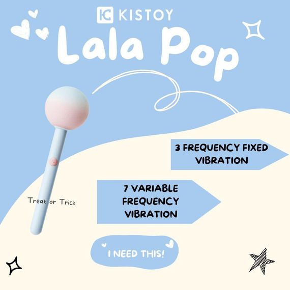 Вибратор-конфетка на палочке KISTOY Lala Pop, 2 мотора, маска на глаза в комплекте sexstyle | Зображення 2