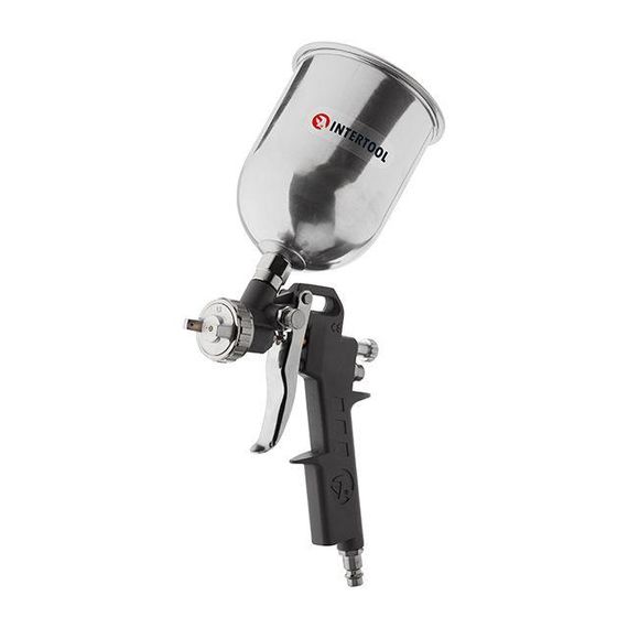 Фарбопульт пневматичний HP, форсунка 1.5 мм, верхній металевий бачок 600 мл, 5bar INTERTOOL PT-02051