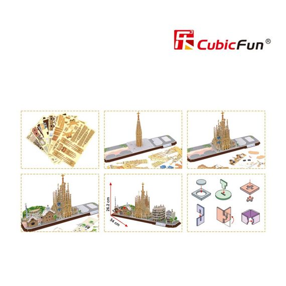 Пазл Cubic Fun Тривимірна головоломка-конструктор City Line Barcelona (MC256h) | Зображення 2