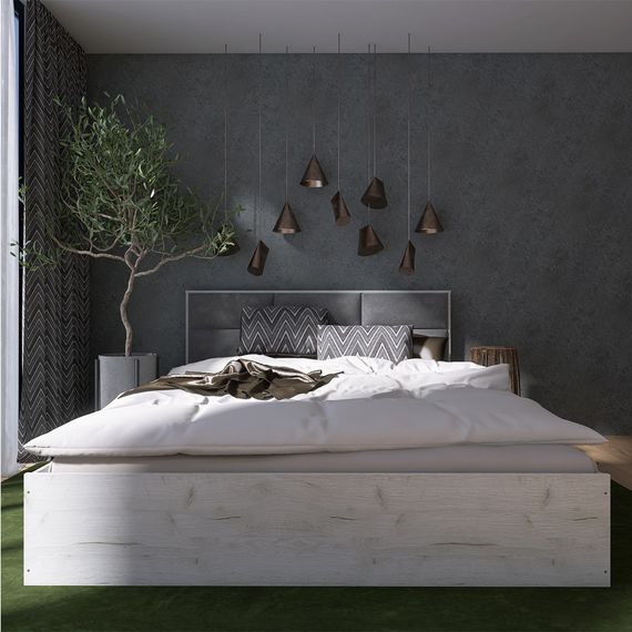 Ліжко двоспальне Еверест КЛ-1600 Лайт (підйомний механізм) 160х200 см Дуб Крафт білий | Зображення 2