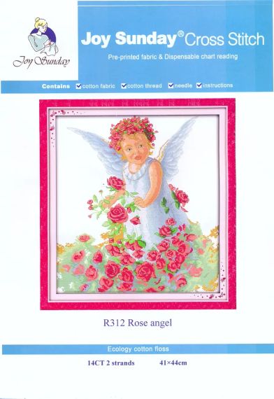 Набір для вишивання за нанесеною на канву схемою "Rose Angel". AIDA 14CT printed 41*44 см | Зображення 1