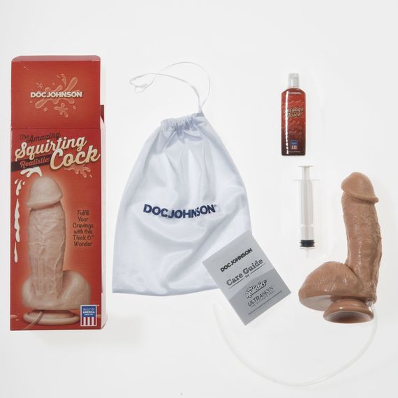 Фалоімітатор, що кінчає Doc Johnson The Amazing Squirting Realistic Cock, ПВХ, діаметр 5,1см | Зображення 3