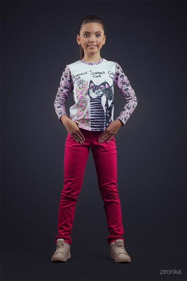 Брюки д. Casual малина, котон, Зиронька 10л/140/38