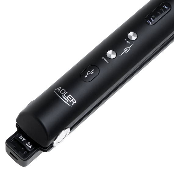 Випрямитель для волос Adler AD 2327, беспроводной, керамические пластины, USB, черный | Зображення 2
