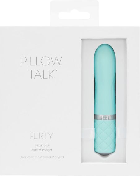 Розкішний вібратор PILLOW TALK - Flirty Teal з кристалом Сваровські, гнучка голівка Sex Aura | Зображення 7