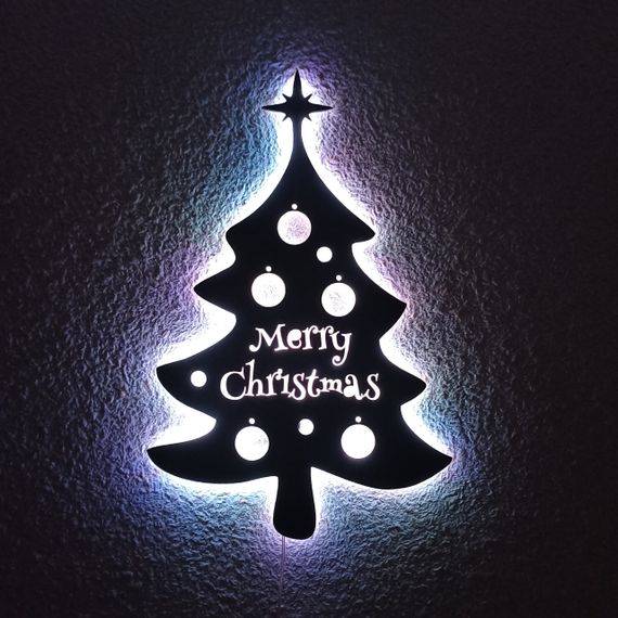 Панно декоративне картина на стіну Ялинка LED 16 кольорів телефон 375x570 acr-p000006 | Зображення 4