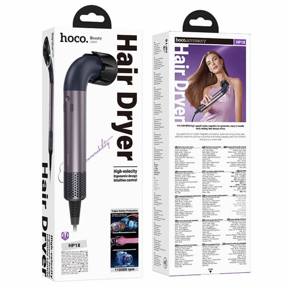 Фен для волосся Hoco HP18 High Velocity (Фіолетовий) | Зображення 3