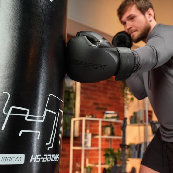 Боксерські рукавиці Hop-Sport HS-BG12 12oz чорні | Зображення 1