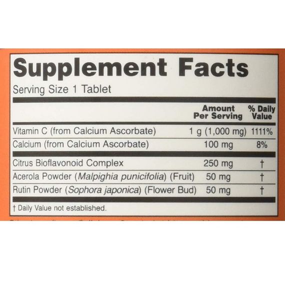 Витамин C NOW Foods C-1000 Comp 180 Tabs | Зображення 1