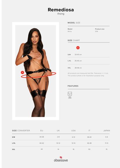 Трусики, Remediosa crotchless thong Obsessive L/XL | Зображення 6