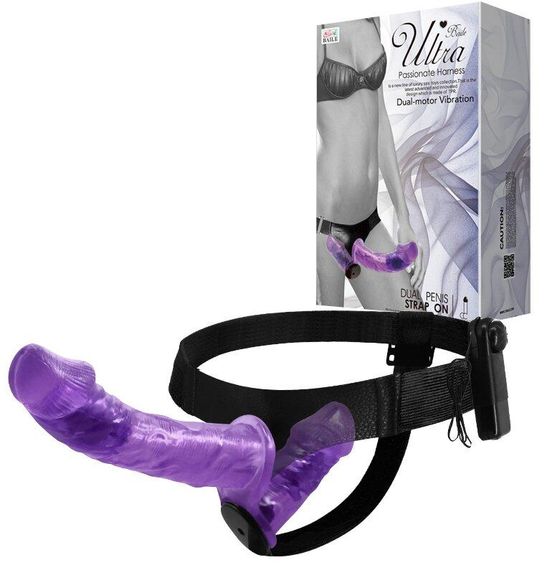 Страпон з вібрацією з 2-ма вібромоторами ULTRA PASSIONATE HARNESS STRAP-ON, BW-022060-1 Sex Aura | Зображення 1