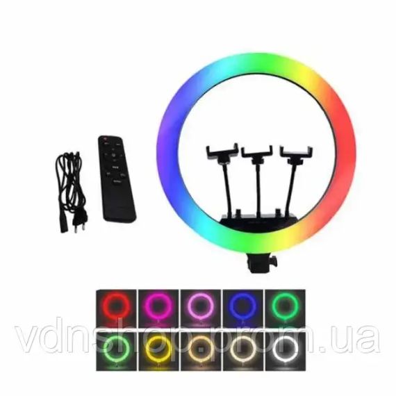 Кільцева LED лампа RGB MJ18 45см 3 кріплення | Зображення 3