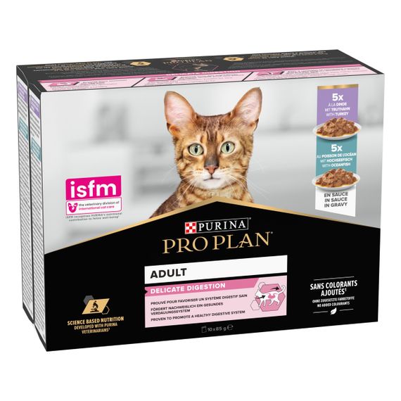 Набір вологого корму для котів з індичкою та рибою Purina Pro Plan Delicate 85 гр х 10 шт | Зображення 1